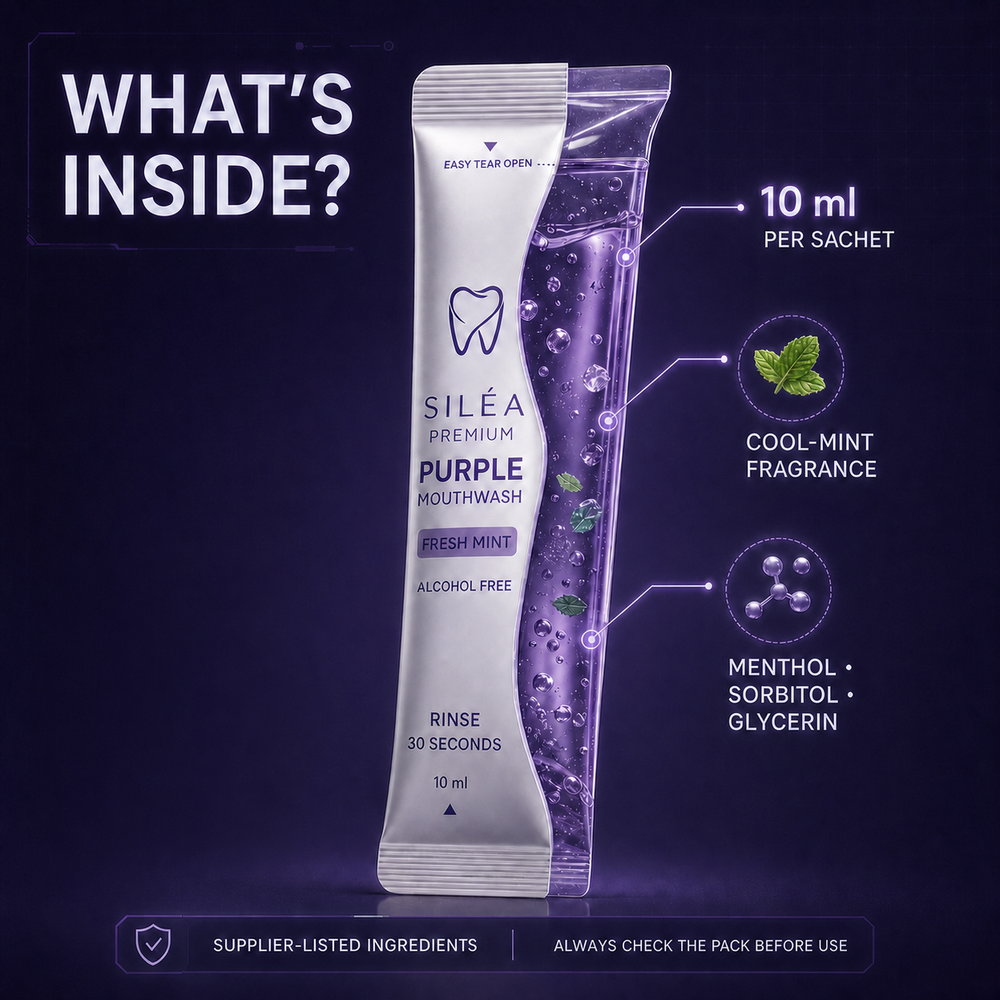 Purple mouthwash ingredients and formula details